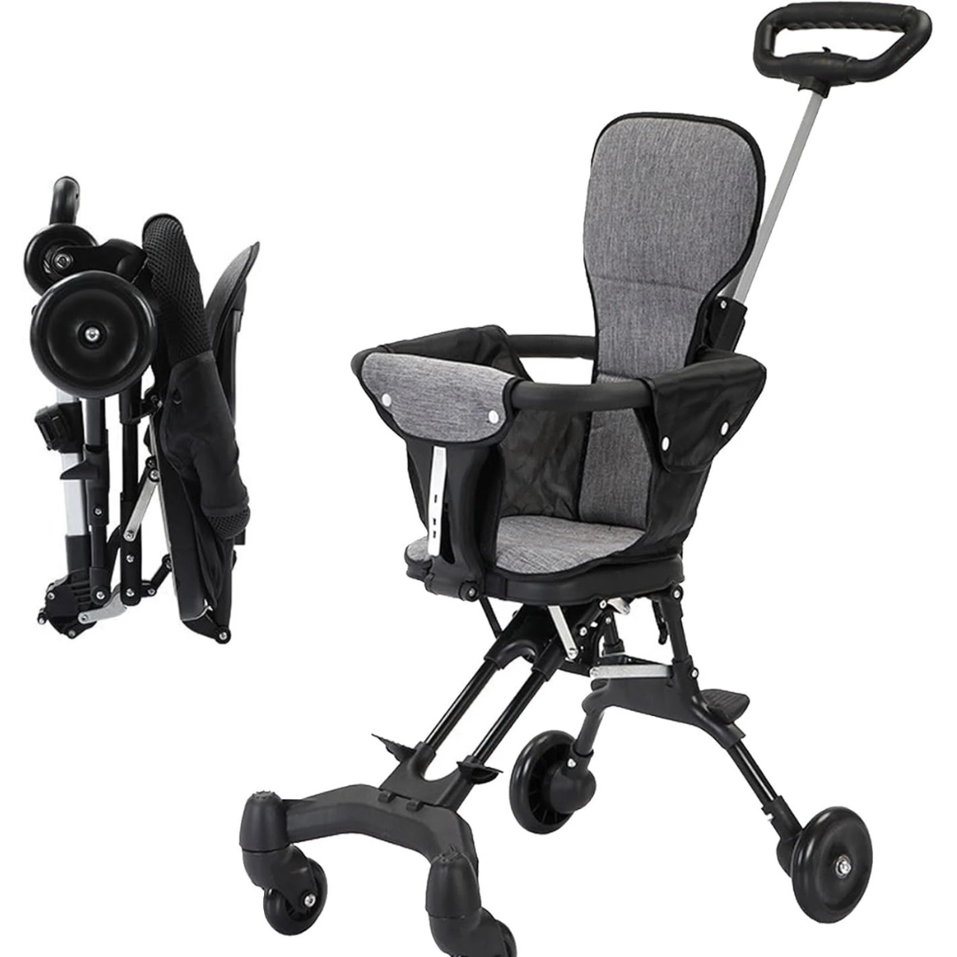 Beauty Kids Compact Travel Stroller – Lightweight, One-Hand Fold, Airplane Carry-On Size with Adjustable Backrest & Handle